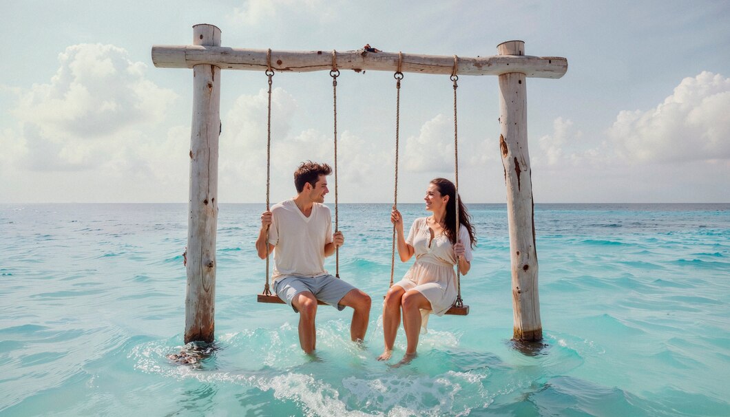 Blue waters & white sands for two.